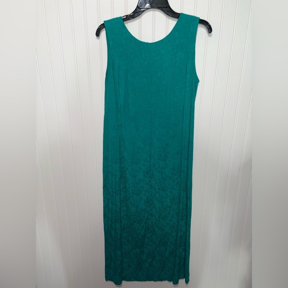 Vintage Sag Harbor Teal Sleeveless Maxi Dress| Size 10 Petite
